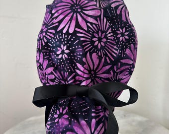 Midnight Bloom Scrub Cap