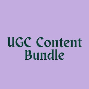 UGC Content Bundle, UGC Beginner&#39;s Guide, UGC Contract Template, Ugc Hashtag Guide,