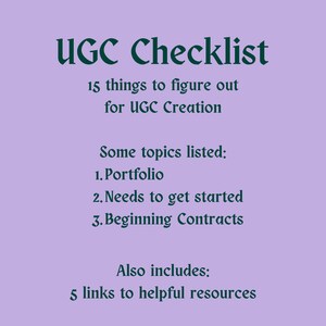 Ugc Creator Beginner Guide Ugc Checklist Etsy