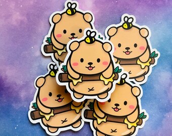 白黒クマステッカー（耐候性ビニール） - Etsy 日本