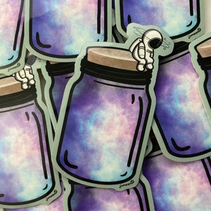 Kawaii Astronaut Galaxy Space Vinyl Aufkleber |Wasserfeste Aufkleber | Kostenloser Versand Aufkleber