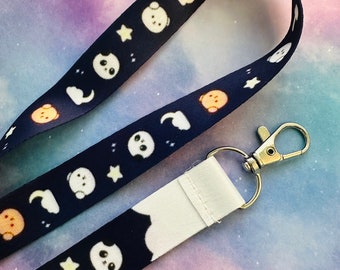 Kawaii Bear Lanyard | Jimoom Original Art, Silver Clasp