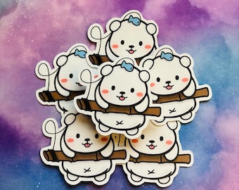Kawaii Polar Bear Vinyl Sticker | Water-Resistant Chibi Art