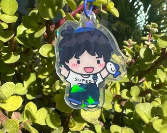 I Purple You - Borahae | Cute Jin Super Tuna Acrylic Keychain | Lanyard Kawaii Whale Lanyard | Acrylic Keychain | Original Art | Fanart BTS