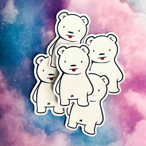 Adesivo de vinil de urso polar | Adesivo fofo de urso polar | Adesivo à prova d'água | Adesivo de vinil kawaii com frete grátis