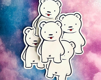 Cute Polar Bear Vinyl Sticker | Waterproof Kawaii Decal