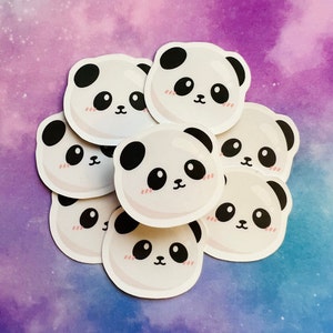 Kawaii Panda Head 5 pc Sticker Set | Chibi sleeping Panda | Cute Sticker Set | Free Shipping