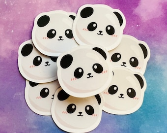 Kawaii Panda Head Stickers | Chibi Panda Set (5 pc)