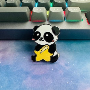 Kawaii Cute Panda Star Hard Enamel Pin | Small accessory gift | Chibi Panda Pins