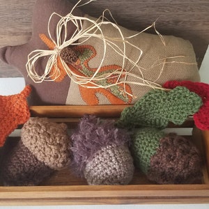 Crochet Acorns – Bowl Fillers, Fall/Thanksgiving Decorations, Stuffed Plush/Amigurumi, Autumn Gift
