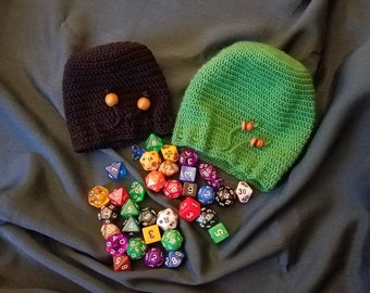 Crochet Drawstring Dice Bag: You Choose Size, Color, and Bead Style – Drawstring pouch for dice, minis, game pieces, D&D/DND/TTRPG gift