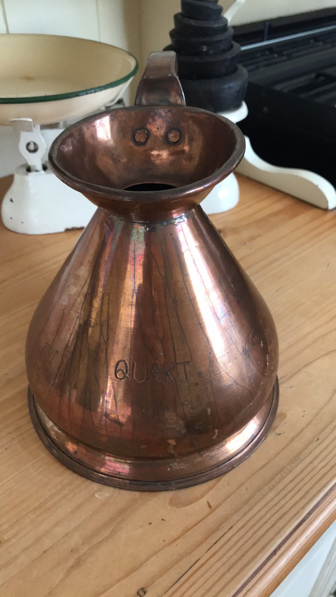 Antique Victorian copper quart jug with HR lead seal Etsy