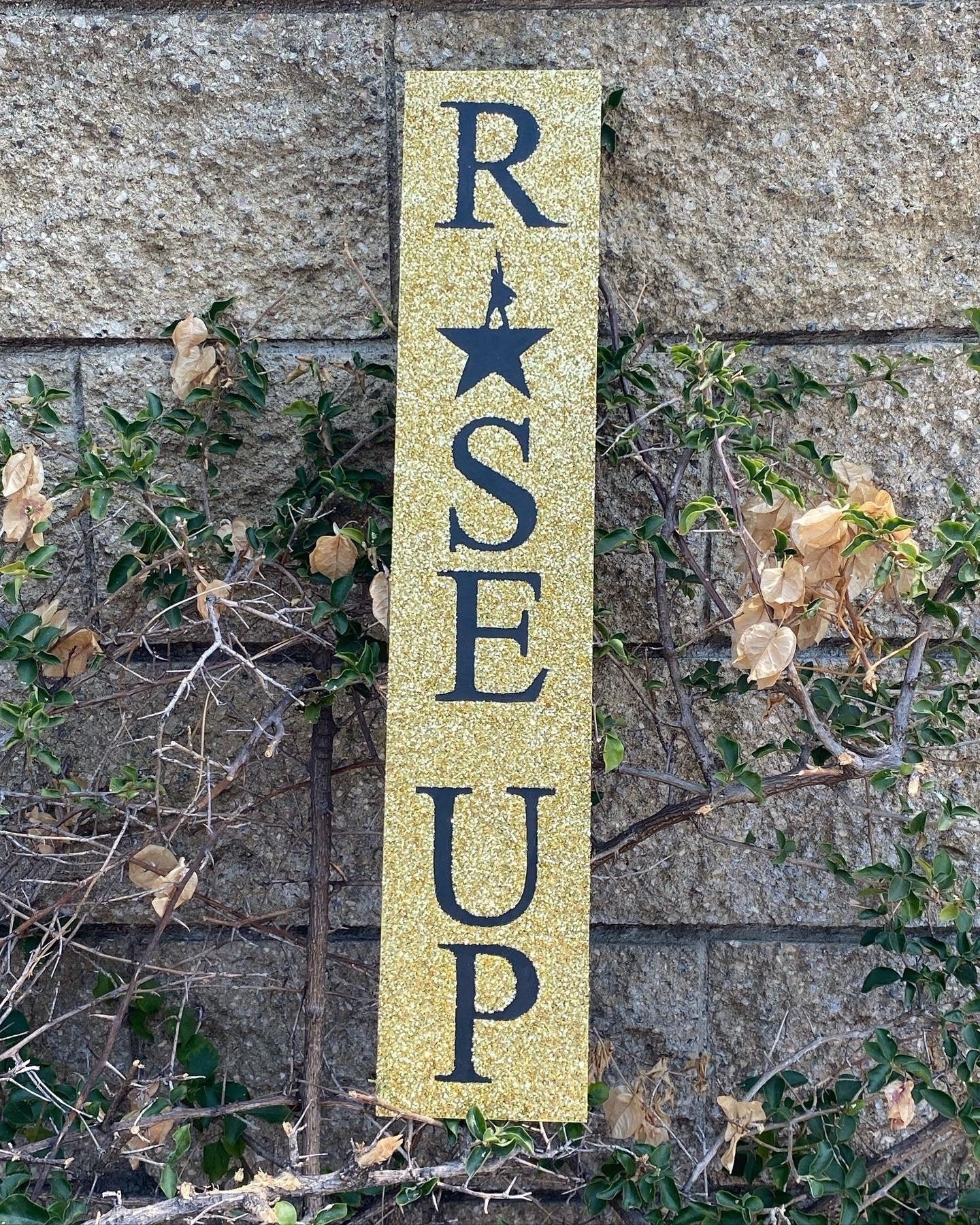 Rise Up Hamilton Sign Wooden Glitter Sign Hamilton Musical Etsy