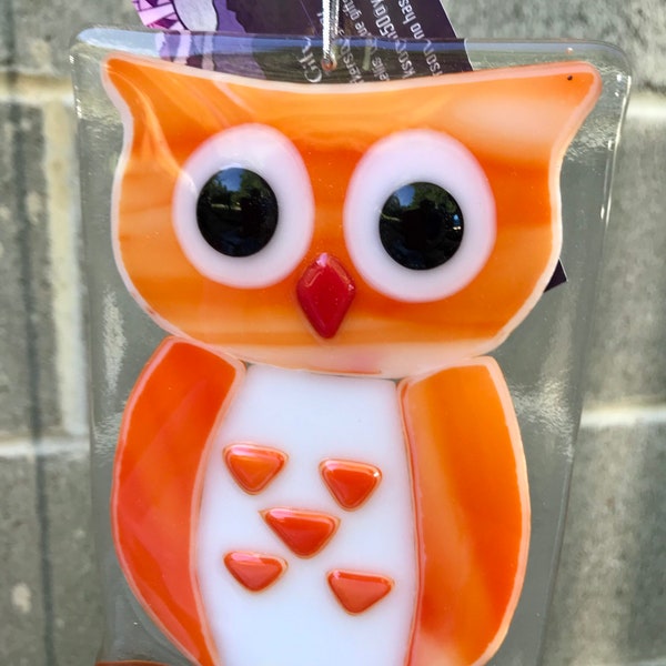 Fused Glass Owl Suncatcher, Owl Suncatcher, Glass Owl, Owl, Suncatcher, Fused Glass, Owl Picture, Fused Glass Owl, Cute Owl, Owl Decor