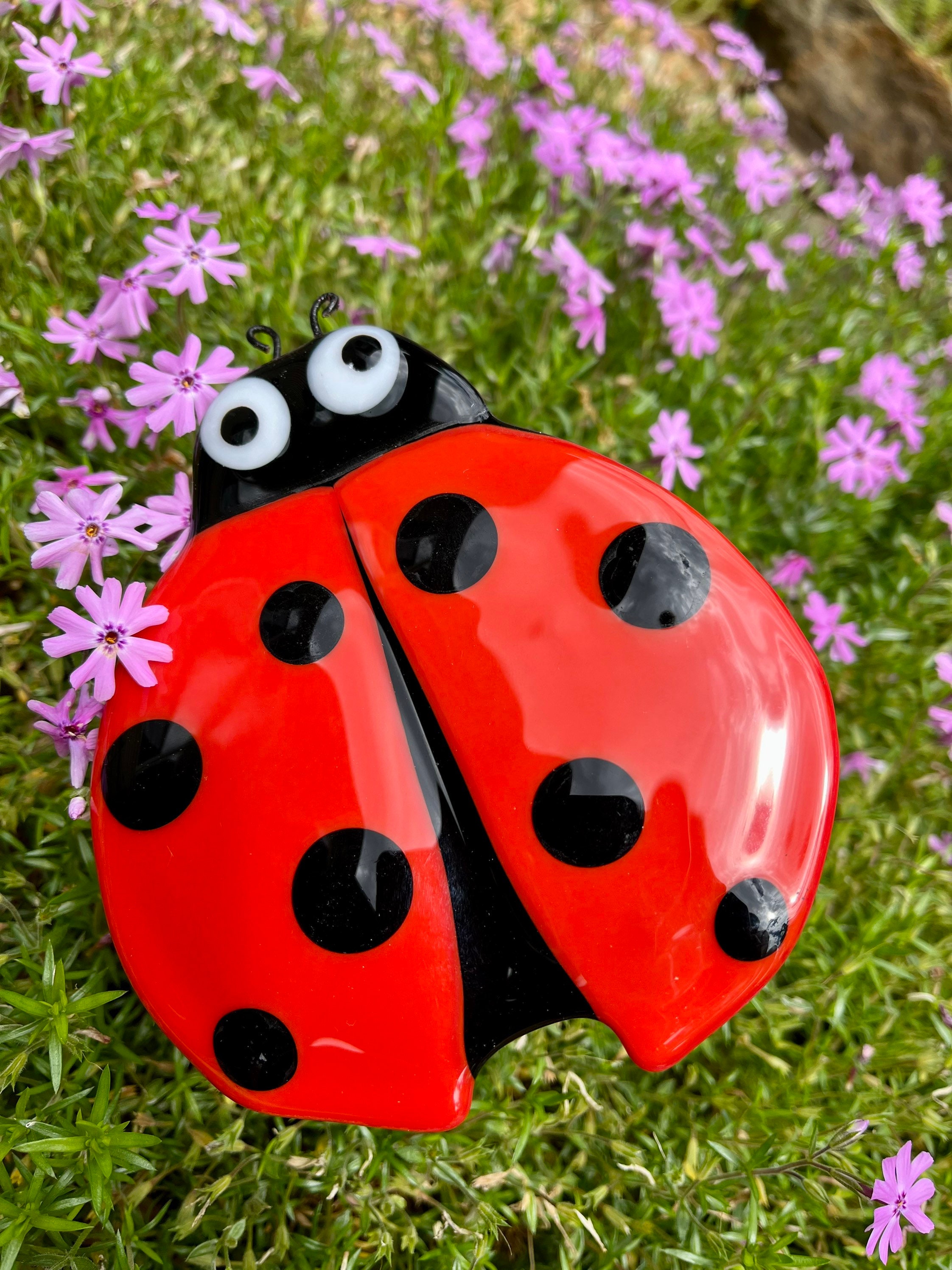 Fused Glass Ladybug Ladybug Fused Glass Garden Decoration Etsy