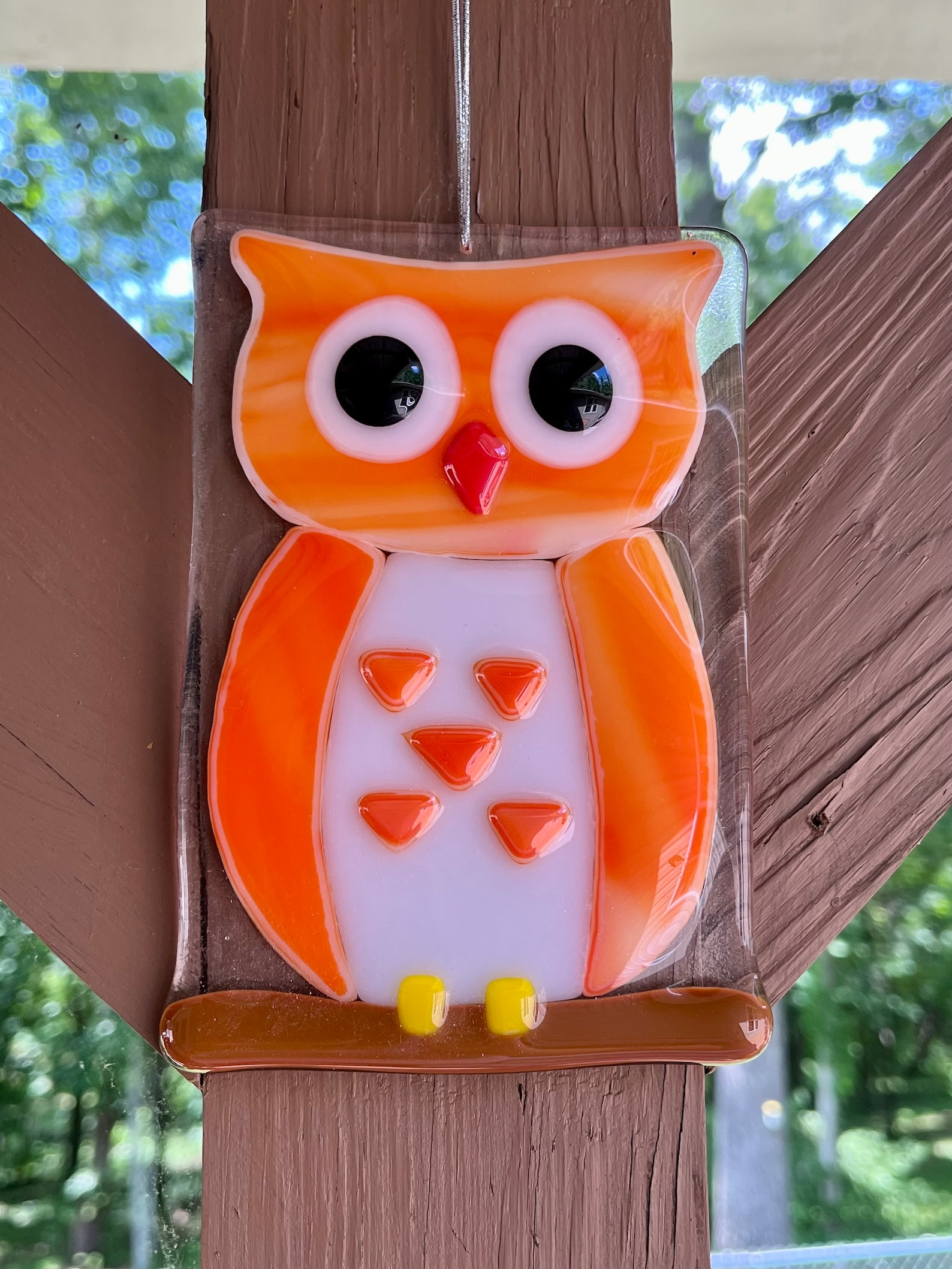 Fused Glass Owl Suncatcher, Owl Suncatcher, Glass Owl, Owl, Suncatcher