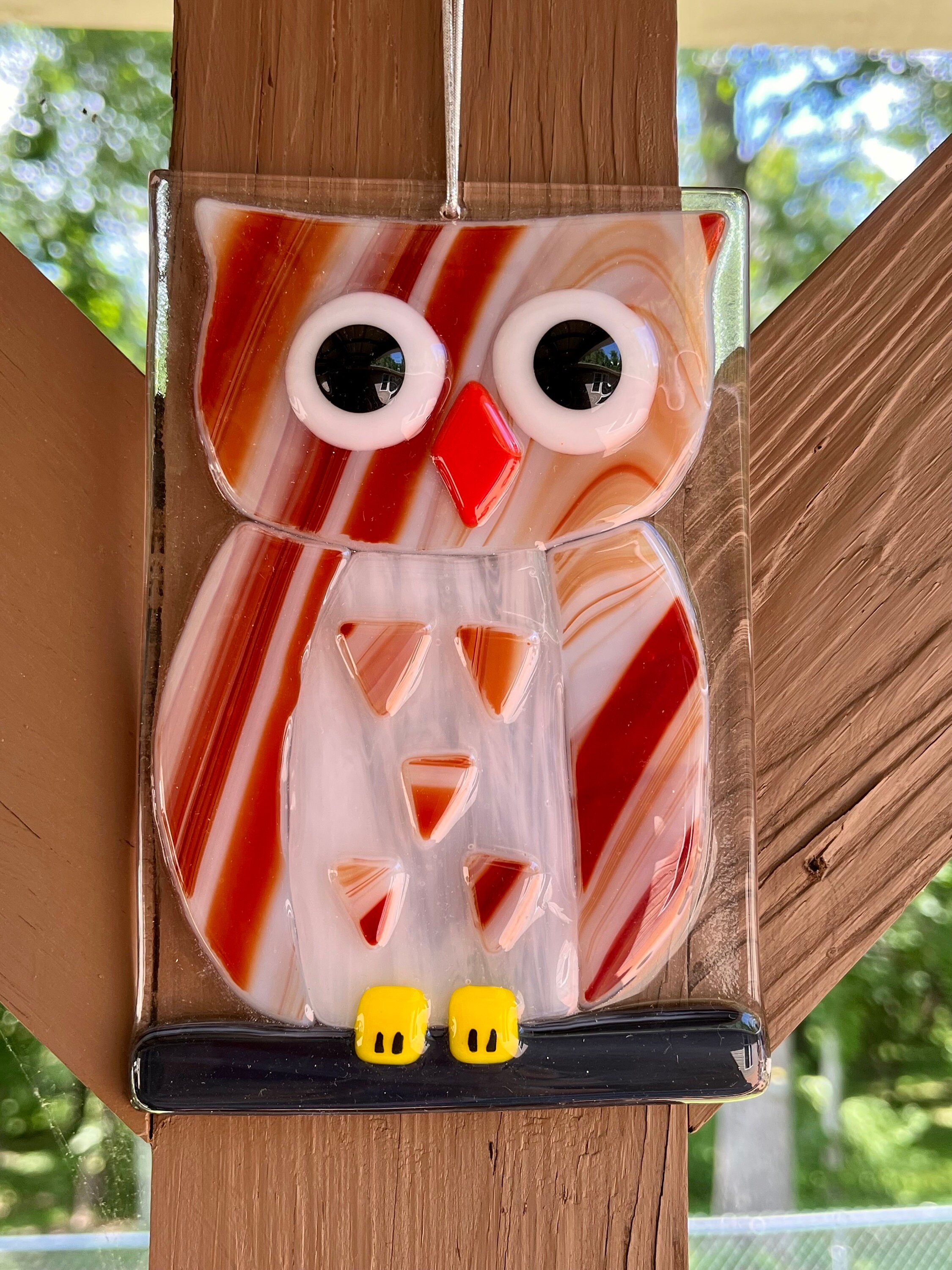 Fused Glass Owl Suncatcher, Owl Suncatcher, Glass Owl, Owl, Suncatcher