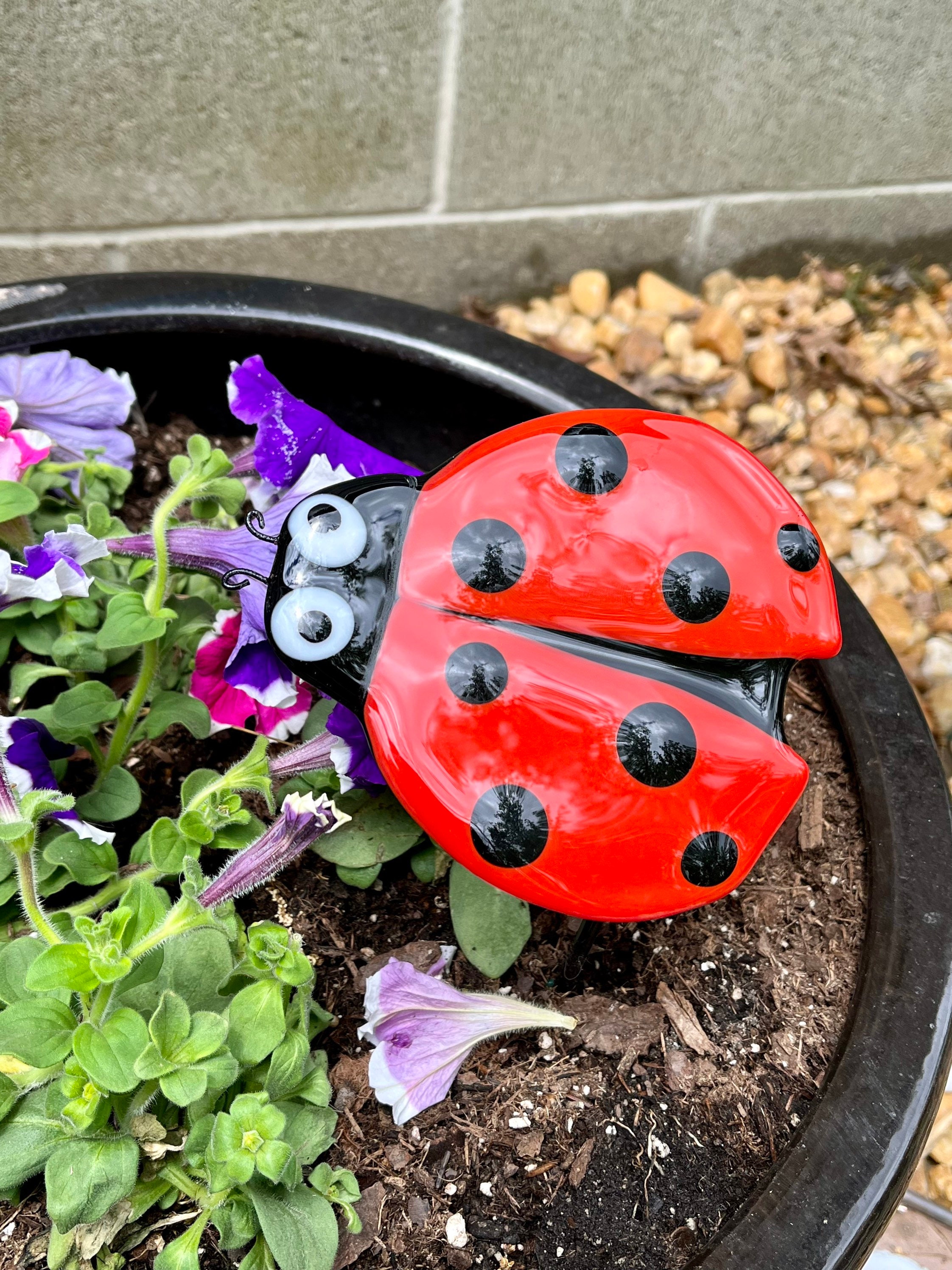 Fused Glass Ladybug Ladybug Fused Glass Garden Decoration Etsy