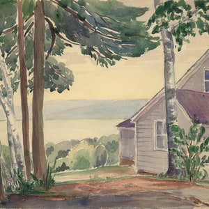 Lake George New York. SIlver Bay study (2) Sarah W. Brinton. (print).