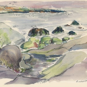 Rock Pool below Straightsmouth Inn Rockport Mass July 4th 1956. Eileen B.Waring  (print)