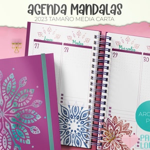 Agenda Mandalas Tamaño media Carta 2023 /  PDF /  IMPRIMIBLE  /  DIGITAL /