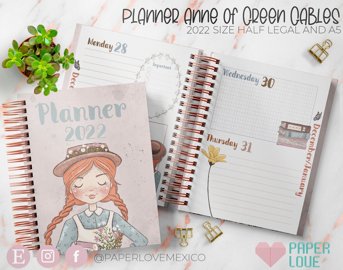 Planner Anne of Green Gables 2022 anne With an E Size A5 / Etsy