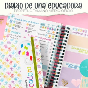 Diario de una Educadora Tamaño Medio Oficio /  PDF /  IMPRIMIBLE  /  DIGITAL /