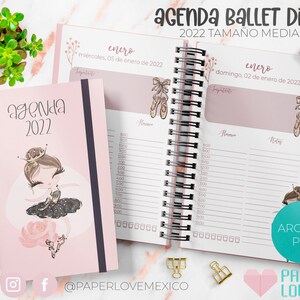 Agenda Bailarina de Ballet Diaria Media Carta 2022 /  PDF /  IMPRIMIBLE  /  DIGITAL /