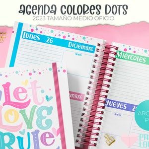 Color Dots Agenda 2 Tage pro Seite halboffiziell 2023 / PDF / DRUCKBAR / DIGITAL / Bild 1