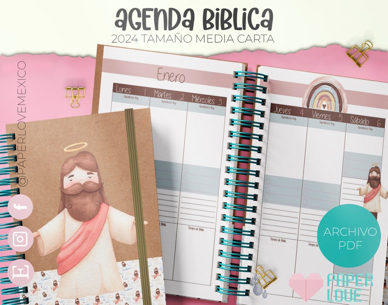 Bible Agenda Any religion Half Letter Size 2024 / PDF / PRINTABLE / DIGITAL / image 1