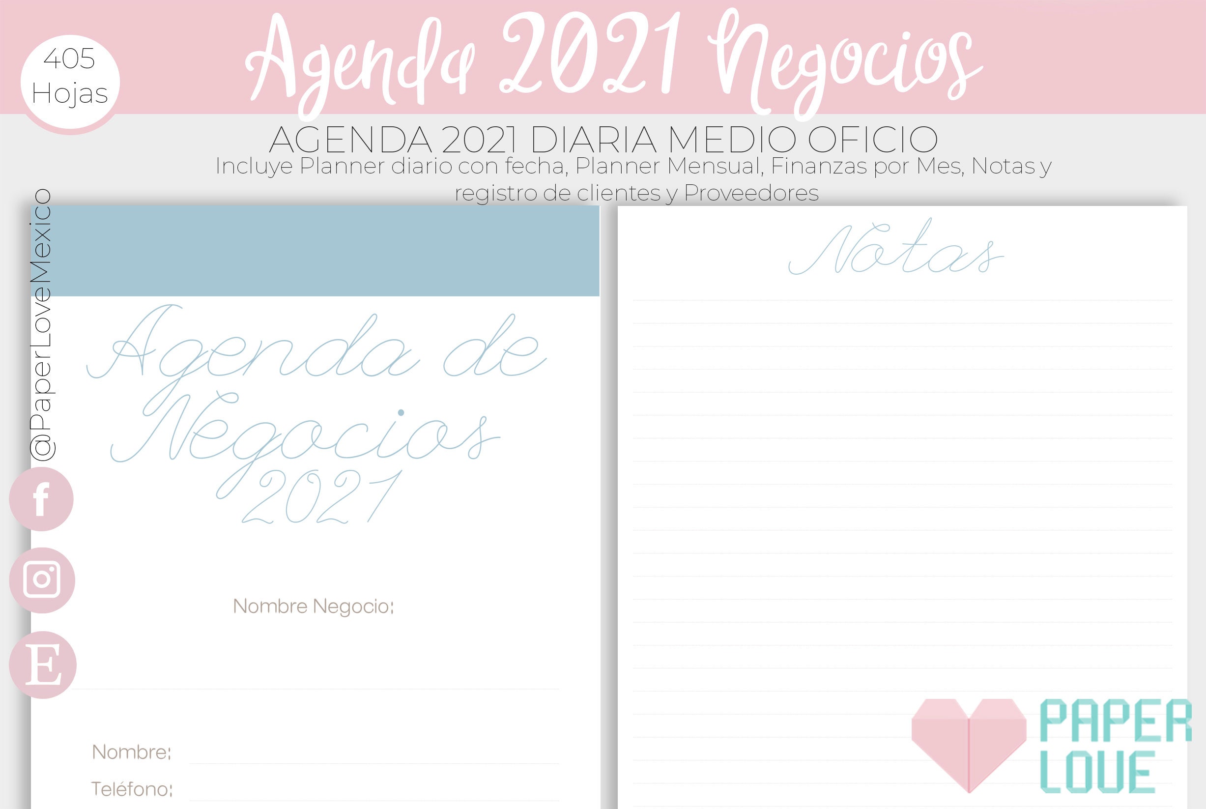 Business Agenda 2021 Medium Legal Size / PDF / PRINTABLE / 