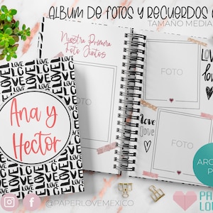 Libro de Fotos y Recuerdos para Pareja Amor Tamaño Media Carta /  PDF /  IMPRIMIBLE  /  DIGITAL /
