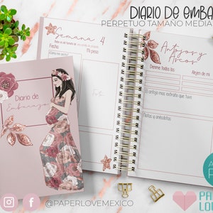 Agenda Planner Diario de Embarazo para futura mamá Tamaño Media Carta /  PDF /  IMPRIMIBLE  /  DIGITAL /