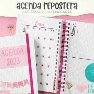 Agenda Repostería Tamaño Media Carta 2023 /  PDF /  IMPRIMIBLE  /  DIGITAL /
