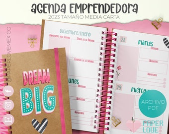 Entrepreneurial Agenda Medium Letter Size 2023 / PDF / PRINTABLE / DIGITAL /