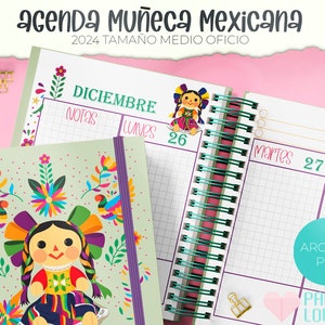 Mexican Doll Agenda Medium size Office 2023 / PDF / PRINTABLE / DIGITAL /