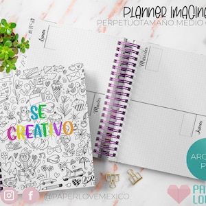 Planner perpetuo Imagina Tamaño Media Carta /  PDF /  IMPRIMIBLE  /  DIGITAL /