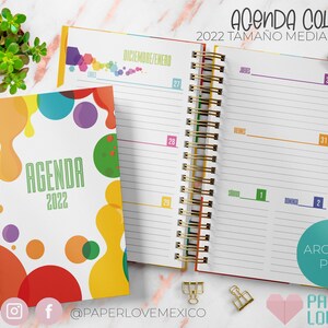 Agenda Gotas de Colores Tamaño Media Carta 2022 /  PDF /  IMPRIMIBLE  /  DIGITAL /
