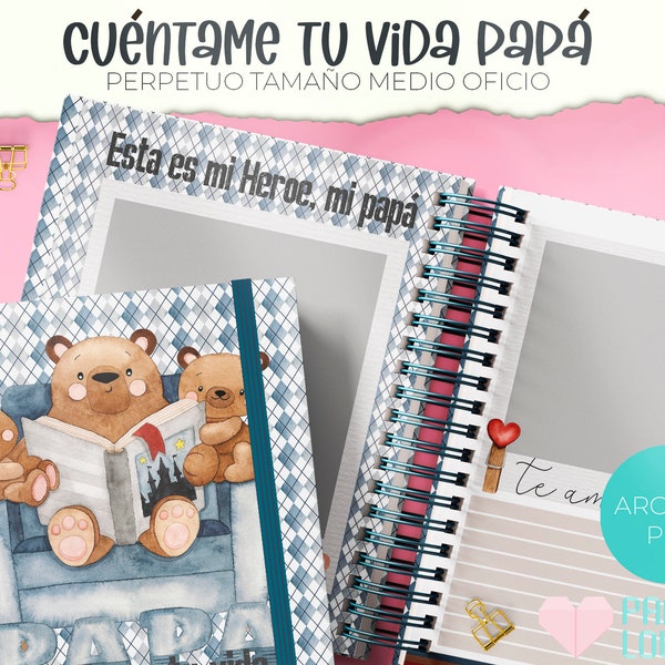 Cuéntame de tu vida Papá tamaño medio Oficio /  PDF /  IMPRIMIBLE  /  DIGITAL /