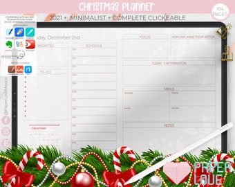 ULTIMATIVER WEIHNACHTSPLANER 2021 | Monats-, Wochen- und Tagesplaner, iPad-Planer, Hyperlink-Planer, Goodnotes-Planer, Notability