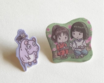 Set de pins de El viaje de Chihiro: Chihiro y Haku, el ratón Boh, el pájaro Yubaba