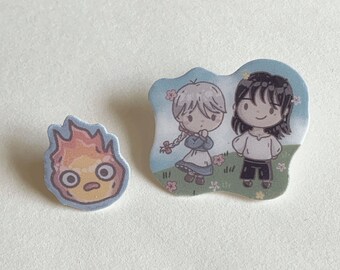 Howl's Moving Castle Pins: Sophie & Howl + Calcifer Bonus Pin
