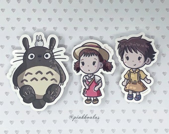 Totoro Die Cut Sticker Set: Studio Ghibli Inspired Decals