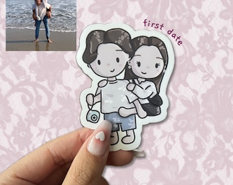 Pegatinas troqueladas personalizadas de pareja de caricaturas de anime