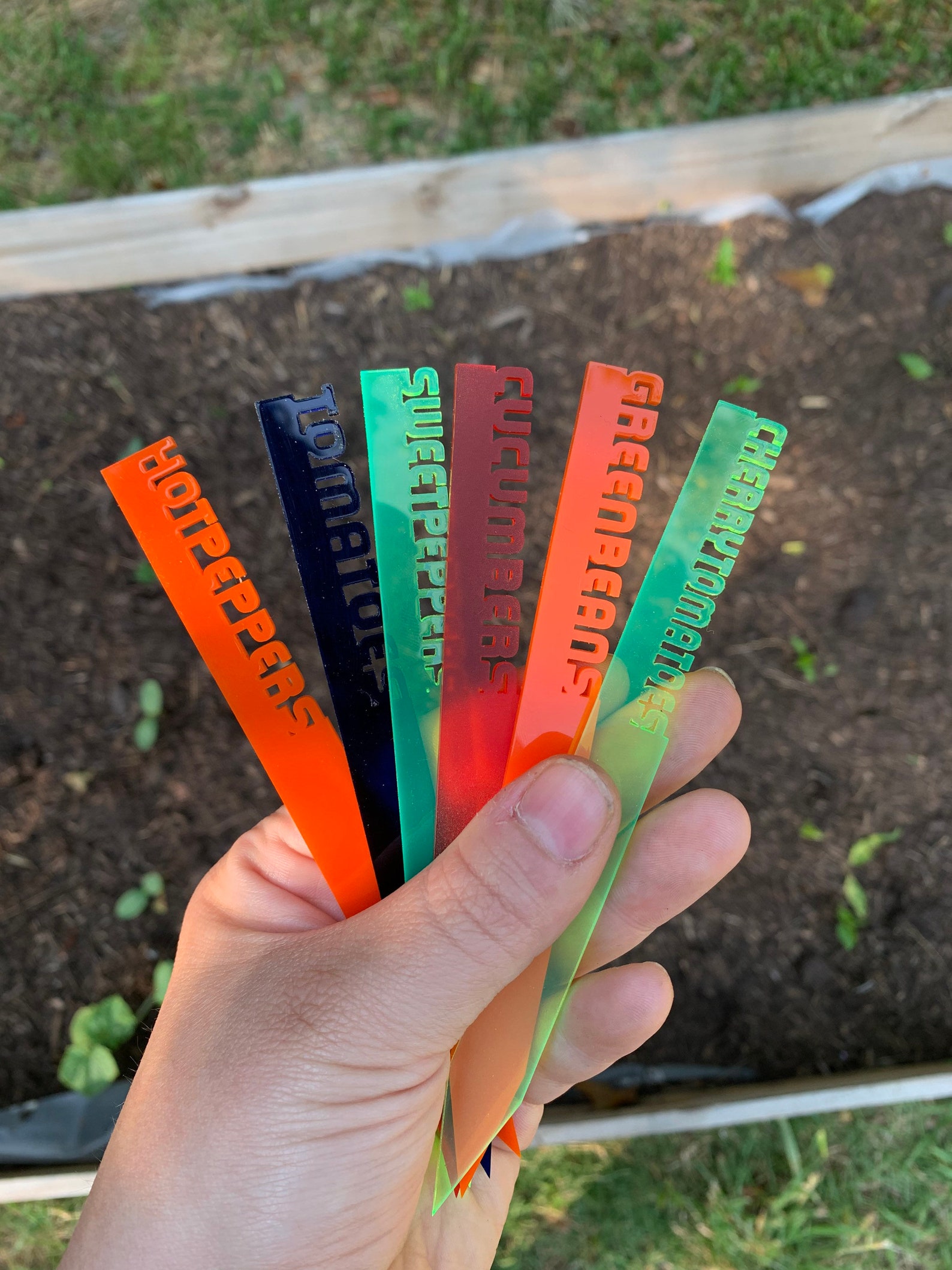 Acrylic garden stakes Etsy