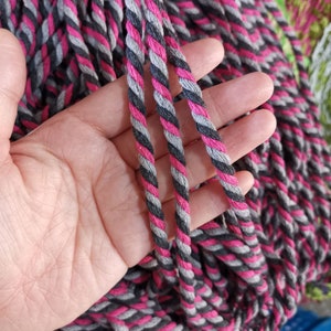 80 Meters Bundled Cotton Rope,  Three-Strand Round Rope, Hand-Decorated Rope