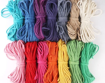 5MM Colored Hemp Rope, Decorative Hemp Rope, Non-Elastic Binding Handmade Rope，Length 65ft (20 Meters)