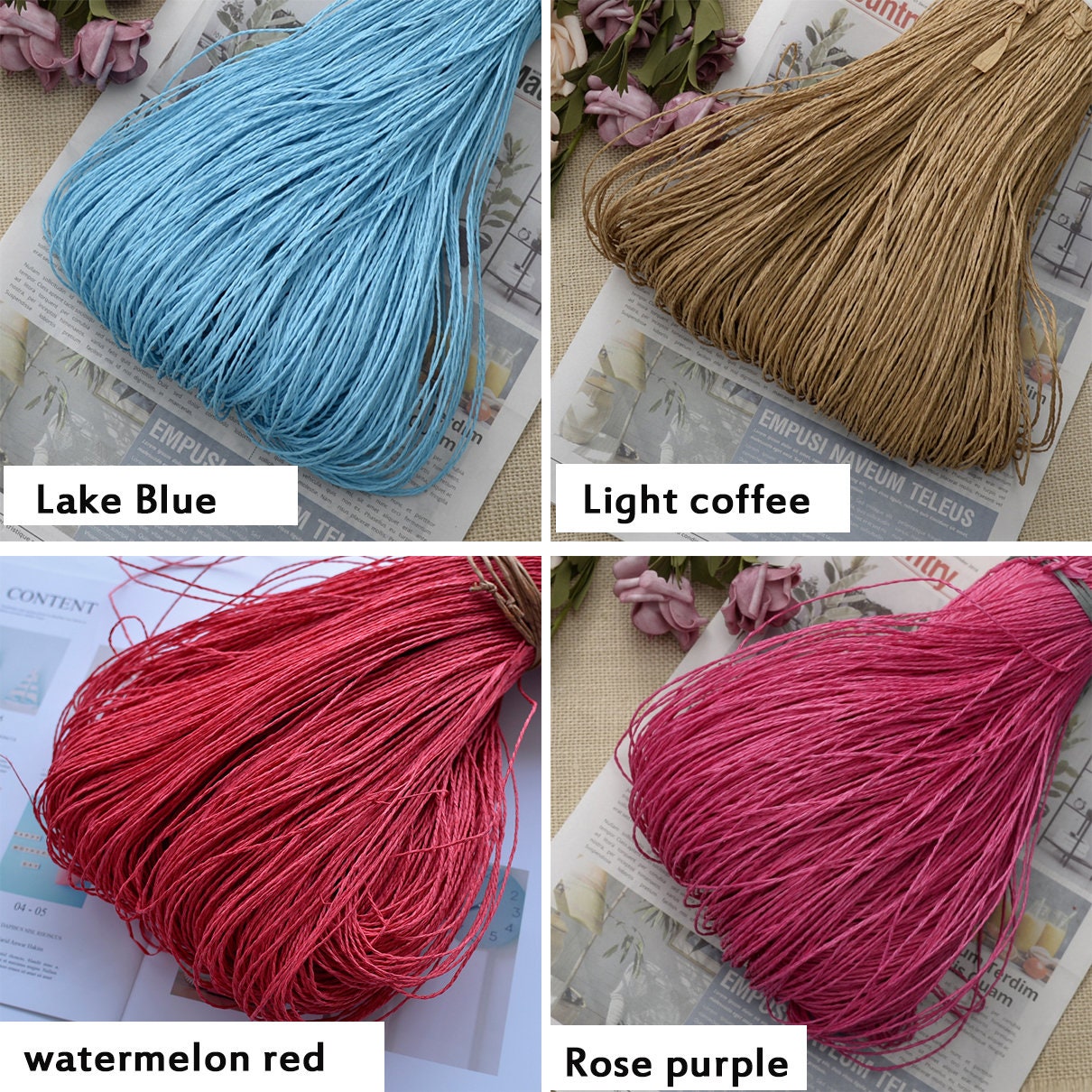 Raffia Material Hat And Handbag Knitting Yarn Handmade Etsy