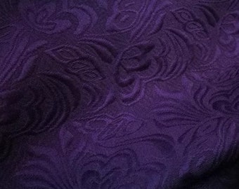Tela Jacquard de color púrpura, tela gruesa estilo relieve con tela estilo flor de mariposa, tela de traje de primavera y otoño, cortada a medida