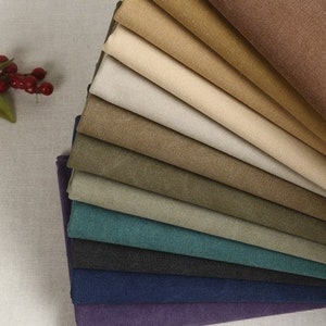 Canvas Fabric, 16oz Washed Canvas Fabric Vintage Style Solid Washed Thick Heavy Cotton Canvas Fabric by the half yard